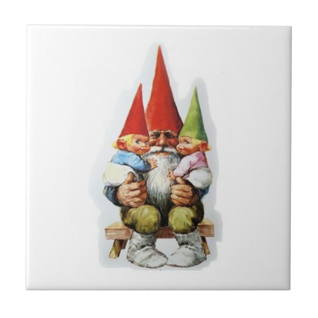 GRANDPA GNOME WITH BABY GNOMES TILE (Front)
