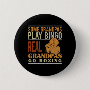Grandpa Go Boxing Kickboxer Kickboxing Grandfather 6 Cm Round Badge