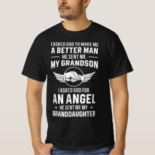 Grandpa God Sent Me My Grandson Granddaughter T-Shirt
