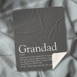 Grandpa Grandad Papa Definition Modern Fun Grey Sherpa Blanket<br><div class="desc">Personalise for your Grandpa,  Grandad or Papa to create a unique gift. This elegant blanket is a perfect way to show him how amazing he is every day. You can even customise the background to their favourite colour. Designed by Thisisnotme©</div>