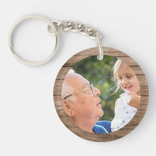 Grandpa Grandchildren Create your own Photo wood Key Ring