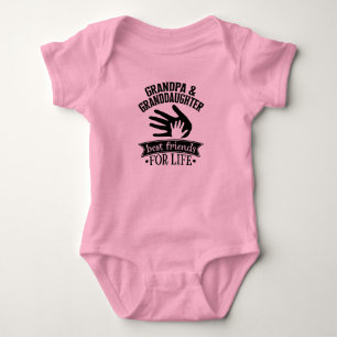 Grandpa Granddaughter best friends life word art  Baby Bodysuit
