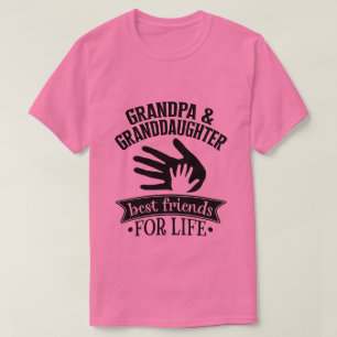 Grandpa Granddaughter best friends life word art  T-Shirt
