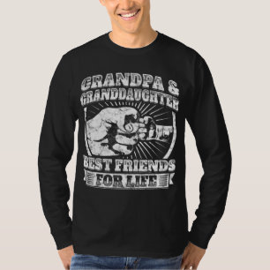 Grandpa Granddaughter Gift Family Grandad Fist Bum T-Shirt