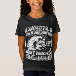 Grandpa Granddaughter Gift Family Grandad Fist Bum T-Shirt