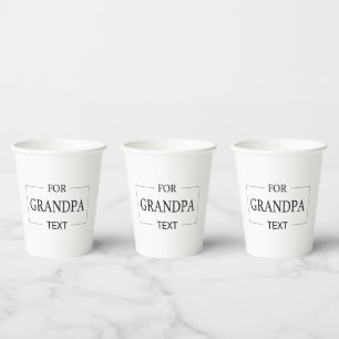 Grandpa Grandfather Birthday Personalised Gift Paper Cups