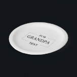 Grandpa Grandfather Birthday Personalised Gift  Paper Plate<br><div class="desc">You can customise it with your photo,  logo or with your text.  You can place them as you like on the customisation page. Modern,  unique,  simple,  or personal,  it's your choice.</div>