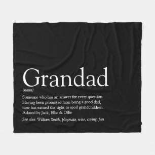 Grandpa Grandfather Grandad Definition Fleece Blanket
