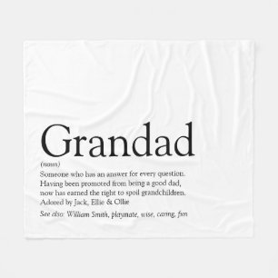 Grandpa Grandfather Grandad Definition Fleece Blanket