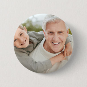 Grandpa Grandfather Grandad Personalised Photo  6 Cm Round Badge