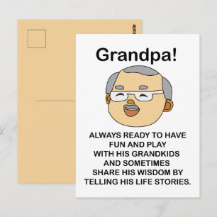 Grandpa Grandfather Quote Birthday Postcard