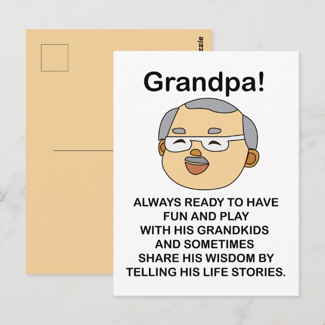 Grandpa Grandfather Quote Birthday Postcard (Front/Back)