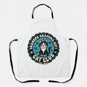 Grandpa Grandma Cat Gift Pet Lover Shirt Art - Gra Apron