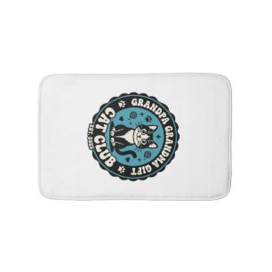 Grandpa Grandma Cat Gift Pet Lover Shirt Art - Gra Bath Mat
