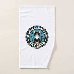 Grandpa Grandma Cat Gift Pet Lover Shirt Art - Gra Hand Towel