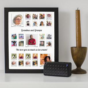Grandpa Grandma Family Photo Collage Print