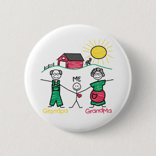 Grandpa Grandma & Me 6 Cm Round Badge