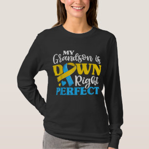 Grandpa Grandma Of Down Syndrome Grandson Trisomy  T-Shirt
