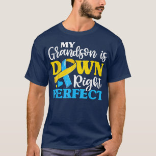 Grandpa Grandma Of Down Syndrome Grandson Trisomy  T-Shirt