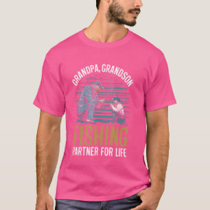 Grandpa Grandson Fishing Partner For Life Funny Fa T-Shirt