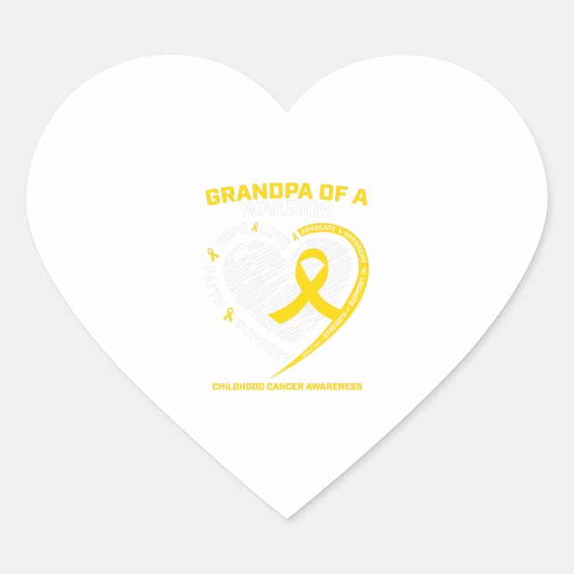 Grandpa Grandson Granddaughter Childhood Gift Heart Sticker (Front)