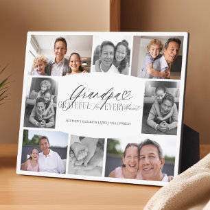 Grandpa Grateful for Every Moment Photo Collage Plaque