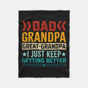 Grandpa Great Grandpa Fathers Day  Fleece Blanket