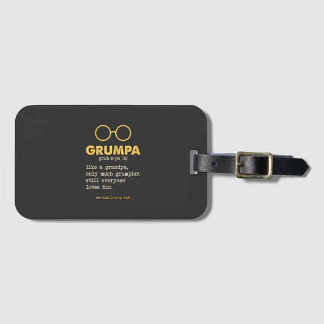 Grandpa - Grumpa Definition Luggage Tag (Front Horizontal)