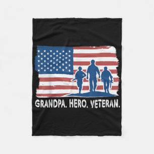 Grandpa Hero Veteran Fleece Blanket