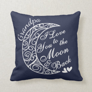 Grandpa, I Love U to the Moon & Back Personalised Cushion
