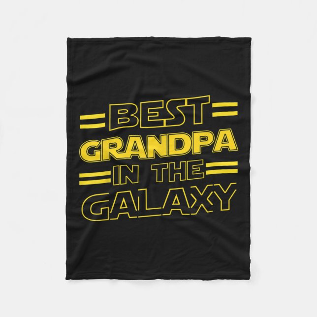Grandpa In The Galaxy Funny Fathers Day Gift For M Fleece Blanket (Front)