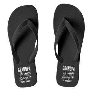 Grandpa Is My Name Fishing Is My Game Gift Jandals