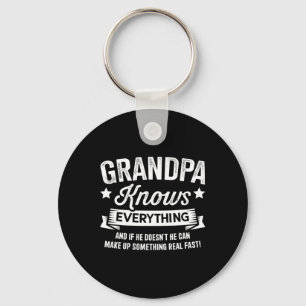 Grandpa Knows Everything Fathers Day Birthday Chri Key Ring