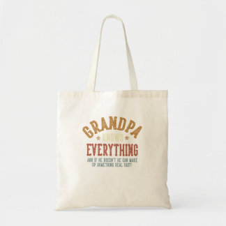 Grandpa Knows Everything - Humourous Father'S Day  Tote Bag