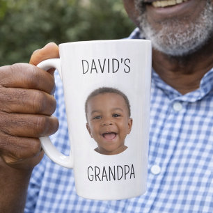 Grandpa Latte Mug with Baby Photo Custom Gift