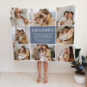 Grandpa Letter Custom Personalised Fleece Blanket