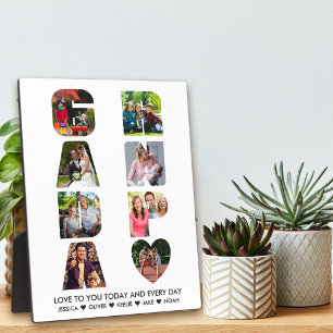GRANDPA Letter Cutout 8 Photo Collage Personalized Plaque