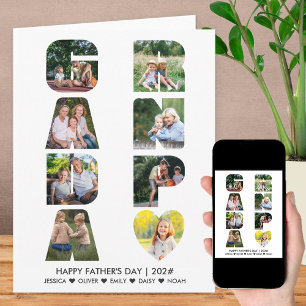 GRANDPA Letter Cutout Photo Collage Birthday Card