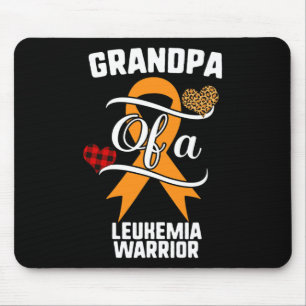 Grandpa Leukemia Awareness Leopard Buffalo Plaid F Mouse Pad