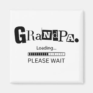 Grandpa Loading Funny Pregnancy Reveal Dad Gift  Magnet