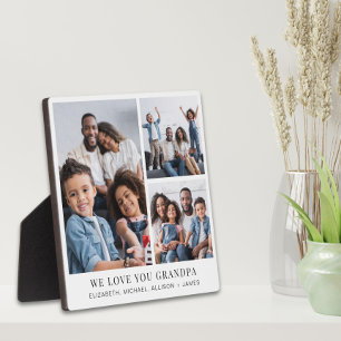 Grandpa Love You 3 Photo Collage Plaque