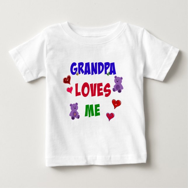 Grandpa Loves Me Baby T-Shirt (Front)