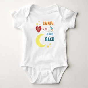 Grandpa Loves me to the moon and back Baby T-Shirt Baby Bodysuit