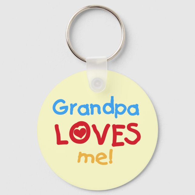 Grandpa Loves Me Tshirts and Gifts Key Ring (Front)