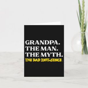 Grandpa Man Myth Byd Influence Funny Fathers Grand Card