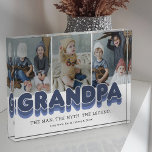 Grandpa Man Myth Legend Photo Block<br><div class="desc">Cute grandfather photo block featuring 3 family pictures for you to replace with your own,  the title "grandpa",  a personalised saying that reads "the man,  the myth,  the legend",  and the grandkids names.</div>