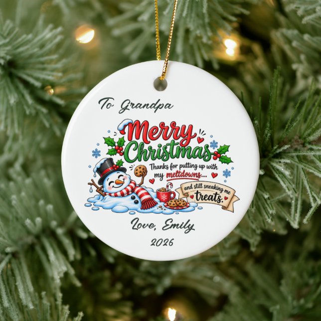 Grandpa Meltdowns Christmas Ornament (Tree)