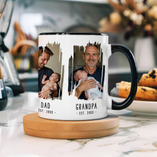 Grandpa Milestones Photos & Years Custom Text Gift Mug