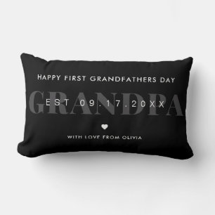 Grandpa Modern Minimalist First Grandfathers Day  Lumbar Cushion