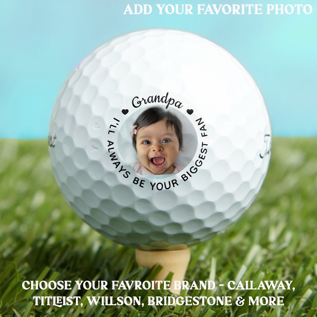GRANDPA - Modern Personalised Photo - Golfer Golf Balls (Creator Uploaded)
